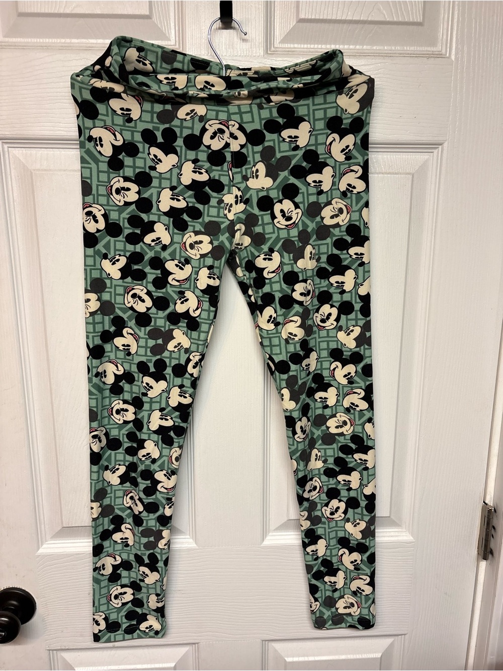 LuLaRoe Mint Green Mickey Mouse Kids Leggings